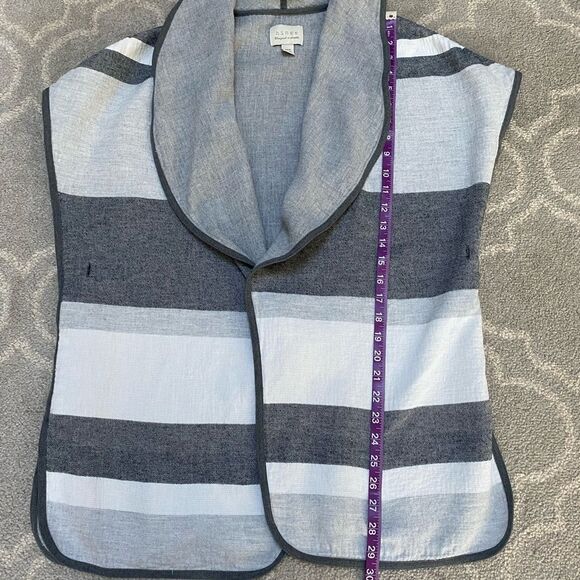 Hinge GrayWide Stripes and Draped Collar Kimono Jacket XS/S - Picture 4 of 9